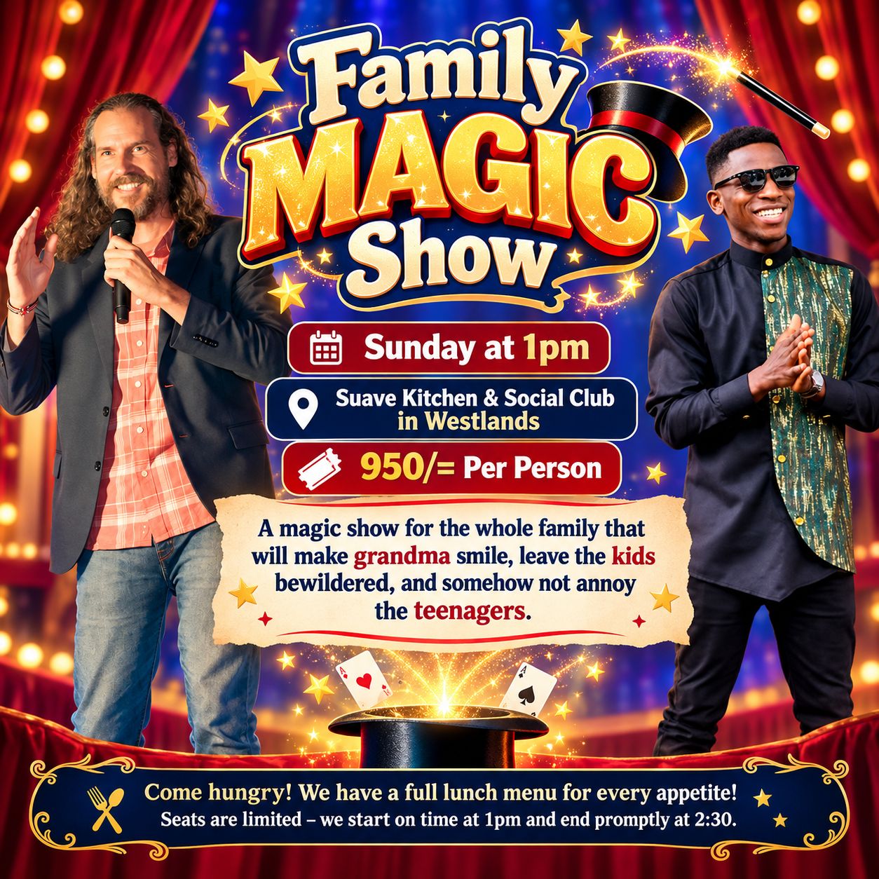 WESTLANDS: MIND GAMES & MAGIC SHOW with Musau & Darren 18th October