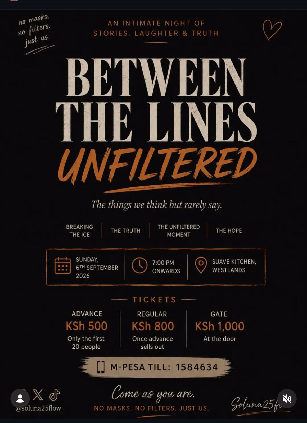 WESTLANDS: Between The Lines Unfiltered 6th SEP