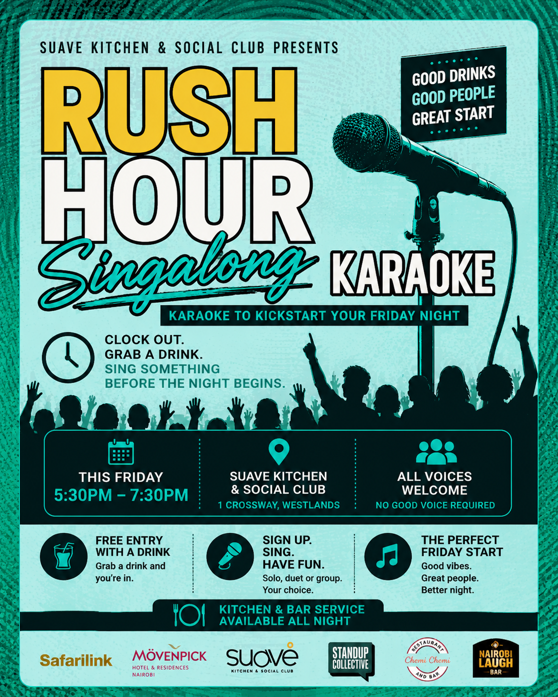 WESTLANDS: Rush Hour Karaoke 28TH  Aug