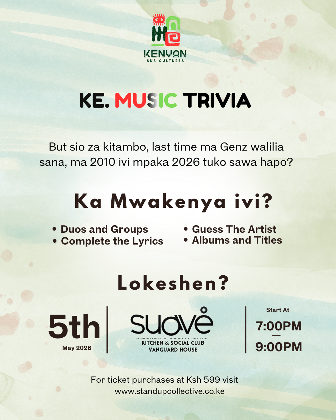 WESTLANDS: TRIVIA NIGHT May 5 - Ke Subcultures