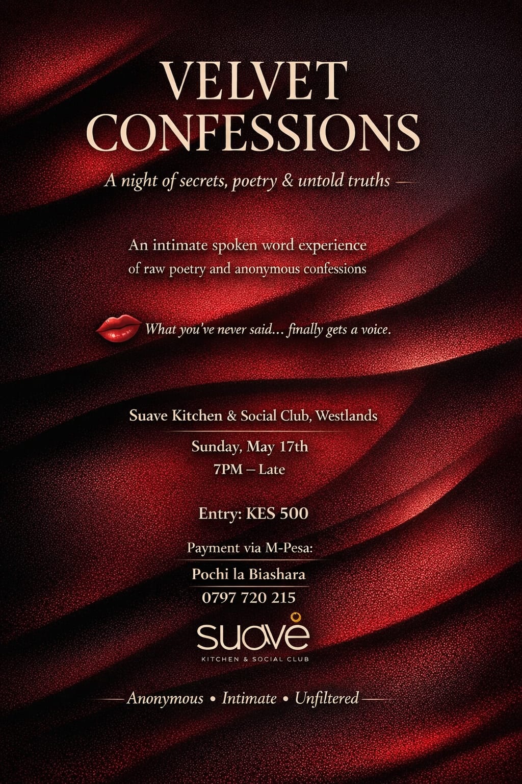 WESTLANDS: VELVET CONFESSIONS - A POETRY EVENT