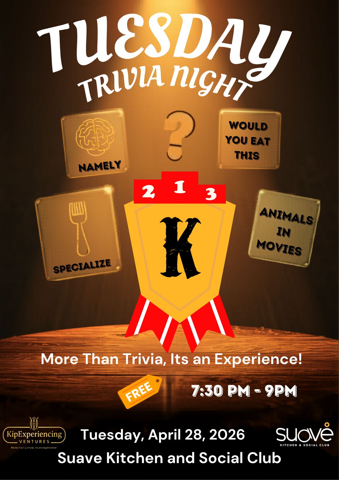 WESTLANDS : Trivia Night 28th April