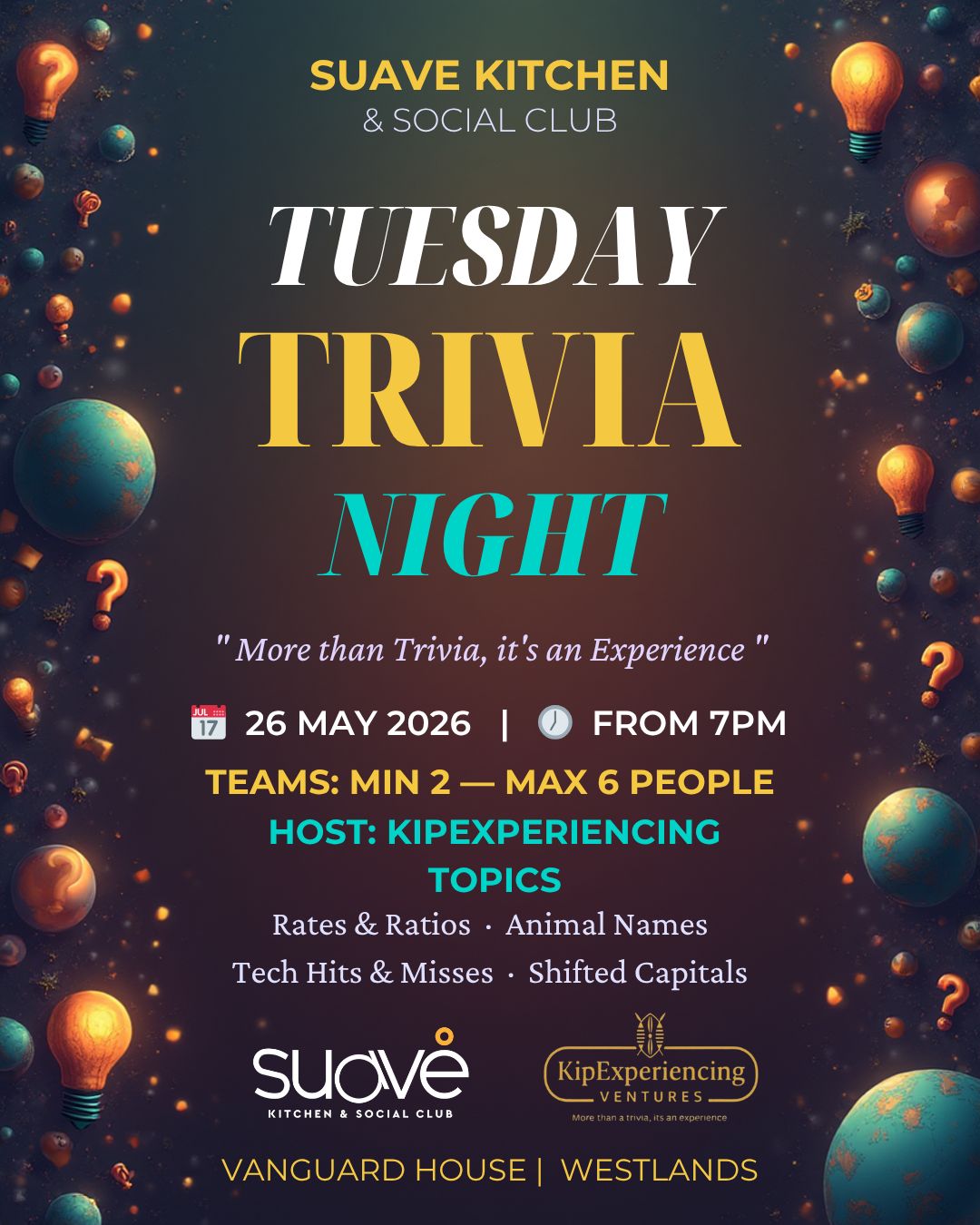 WESTLANDS : Trivia Night 26th May