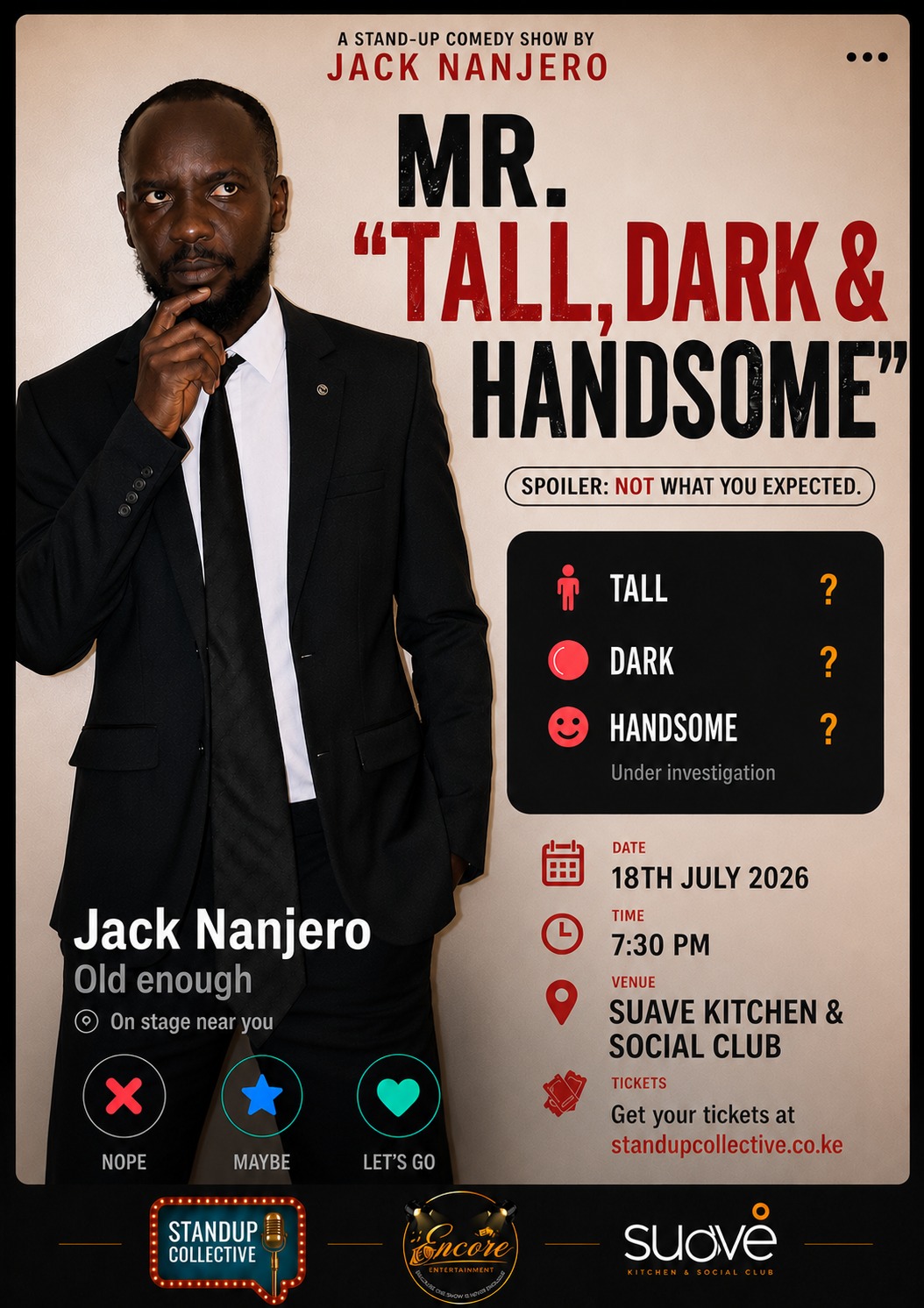 WESTLANDS: Tall, Dark & Handsome Comedy Show