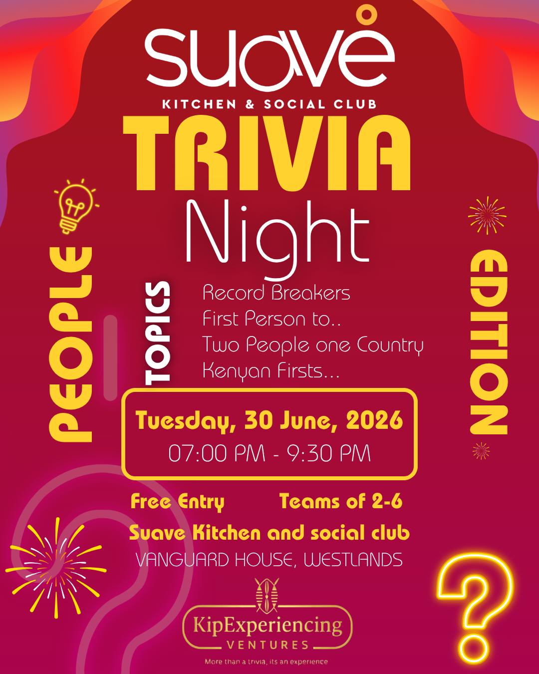 WESTLANDS: Trivia night 30th June