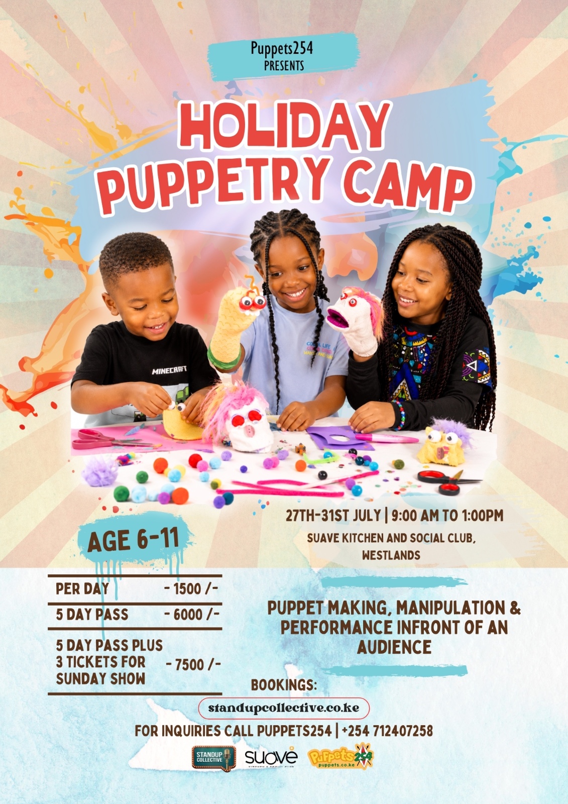 WESTLANDS: Holiday Puppetry Camp 27th- 31st July