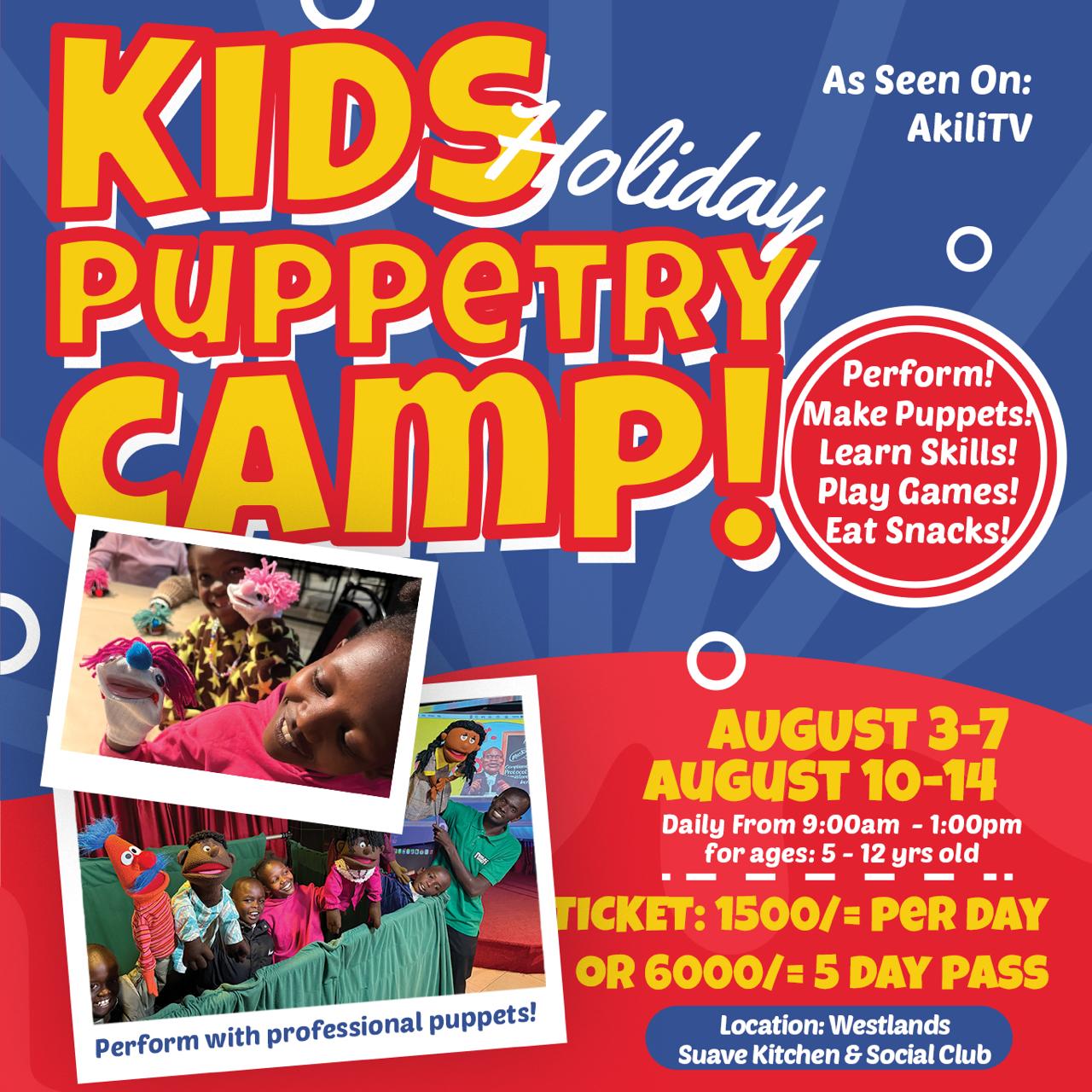  Puppetry Skills and Puppet Making Camp  (Aug 3)