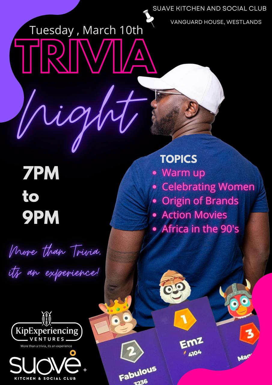 WESTLANDS: Trivia Night 10th March